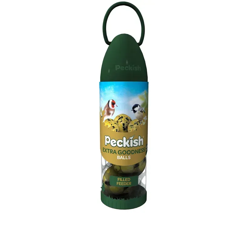 Peckish 210gm Extra Goodness Balls Filled Feeder in Green
