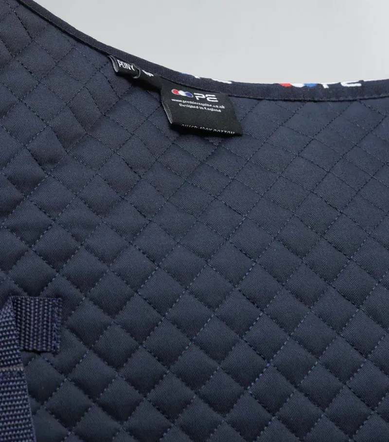 Premier Equine Pony Plain Cotton GP/Jump Square in Navy-5