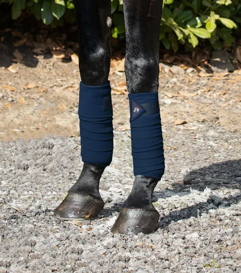 Premier Equine One Size Horse Polo Fleece Bandages in Navy-1
