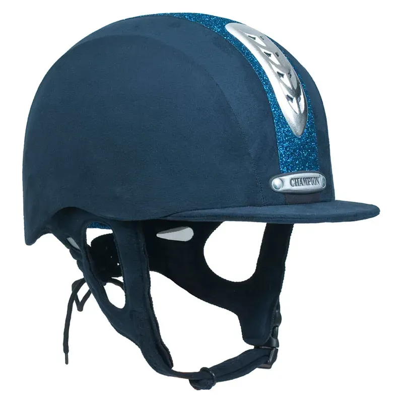 Champion Junior X-Air Plus Dazzle Riding Helmet in Navy/Navy