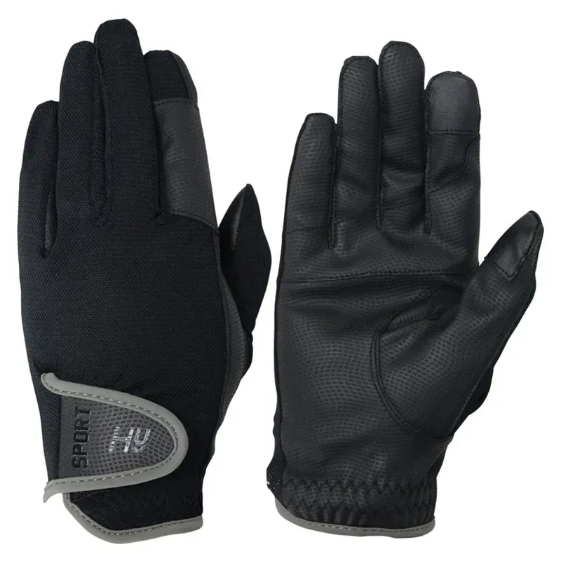 Hy5 Equestrian Sport Dynamic Lightweight Riding Gloves in Black