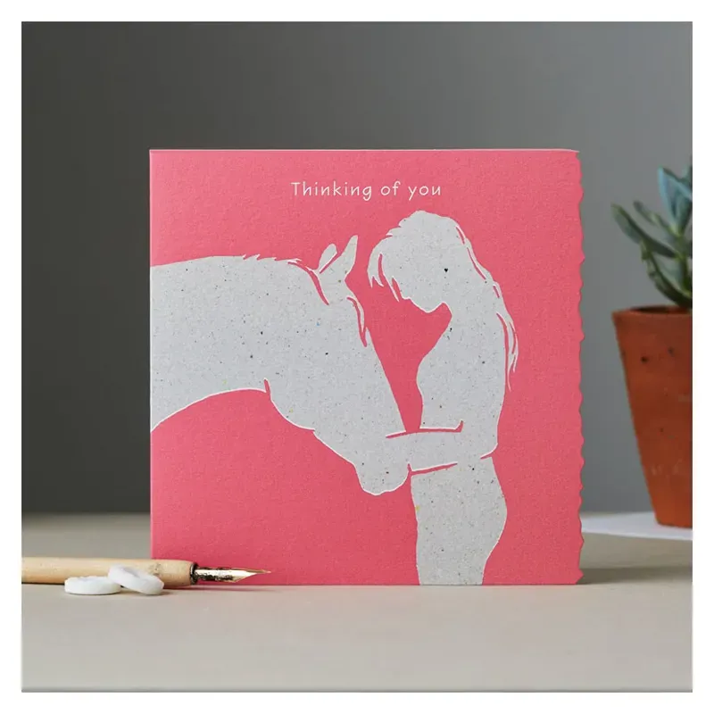 Deckled Edge Colour Block Pony Card - Thinking of You