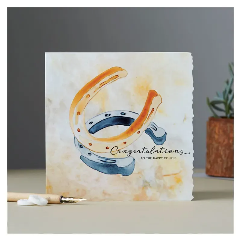 Deckled Edge Fanciful Dolomite Card - Congratulations