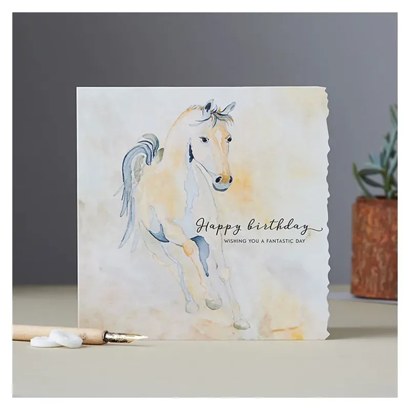 Deckled Edge Fanciful Dolomite Card - Happy Birthday Wishing You a Fantastic Day