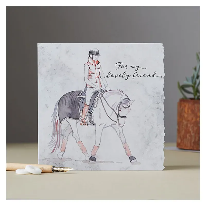 Deckled Edge Fanciful Dolomite Card - Thank You to a Dear Friend