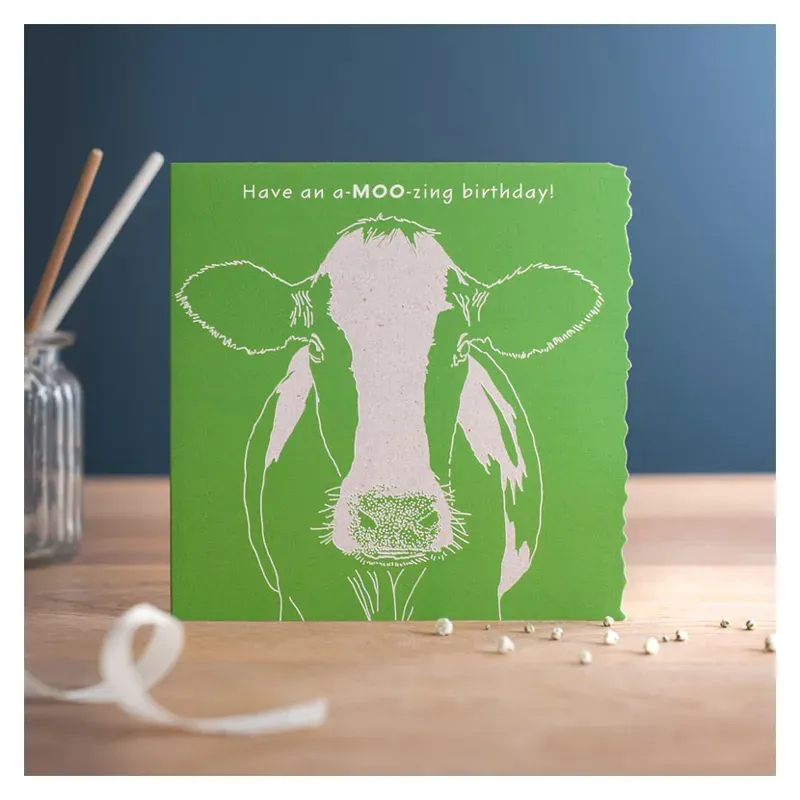 Deckled Edge Colour Block - Happy Birthday - A-moo-zing Birthday