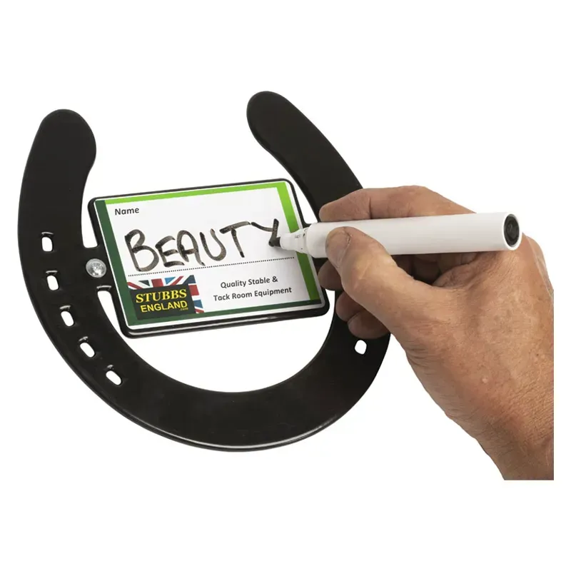 Stubbs Horseshoe Nameplate in Black