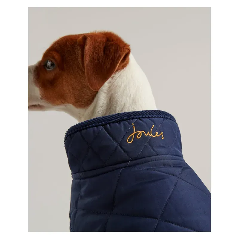 Joules Quilted Dog Coat in Blue-3