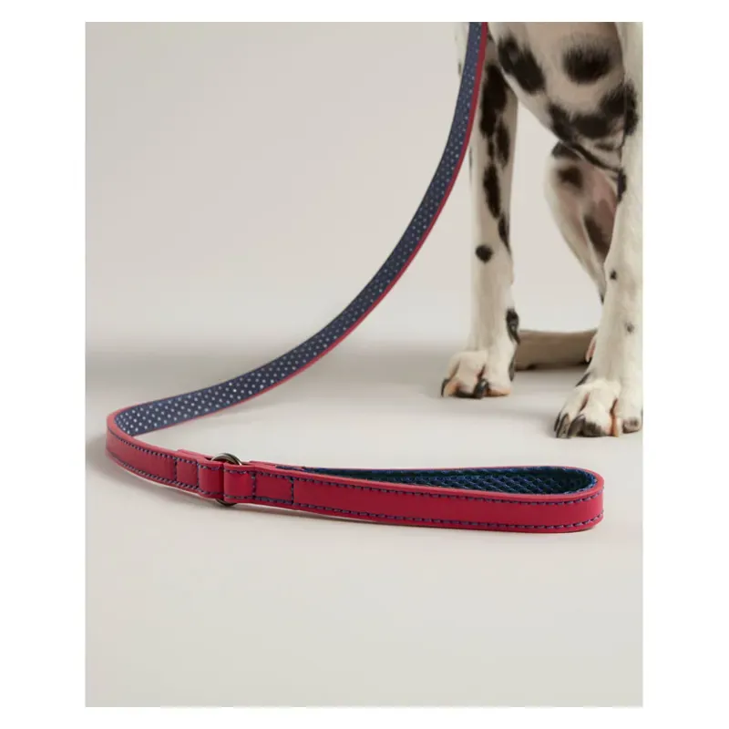 Joules Leather Dog Lead in Pink