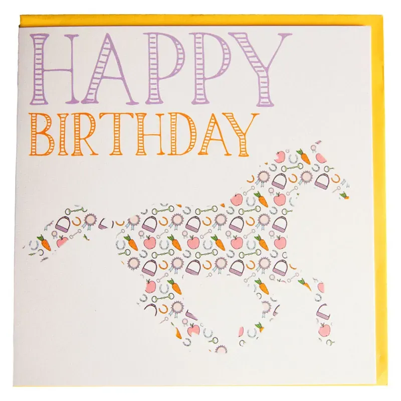 Gubblecote Beautiful Greetings Card - Horsedrawn Happy Birthday