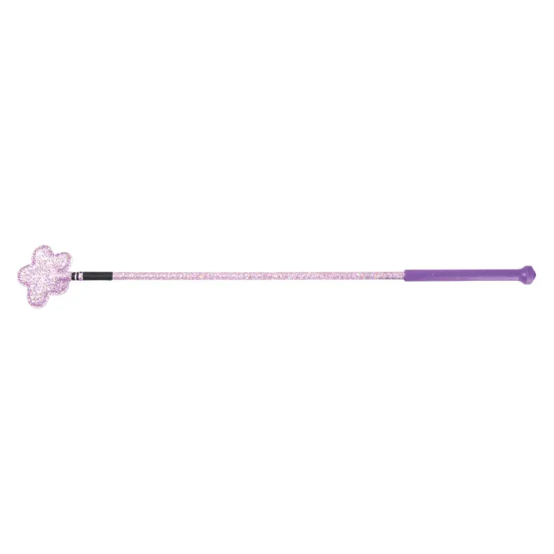 Hy Equestrian Riding Whip Glitter Flower in Purple