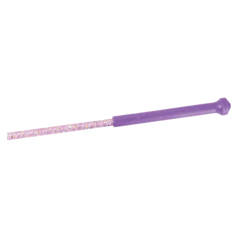 Hy Equestrian Riding Whip Glitter Flower in Purple-2