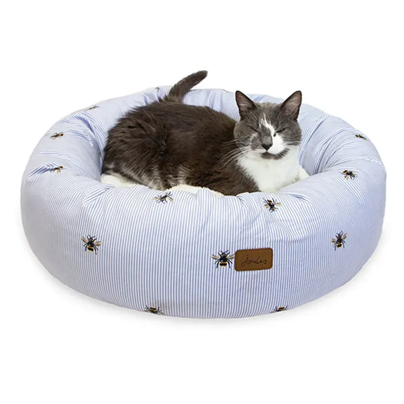 Joules Doughnut Bed in Ticking Bee