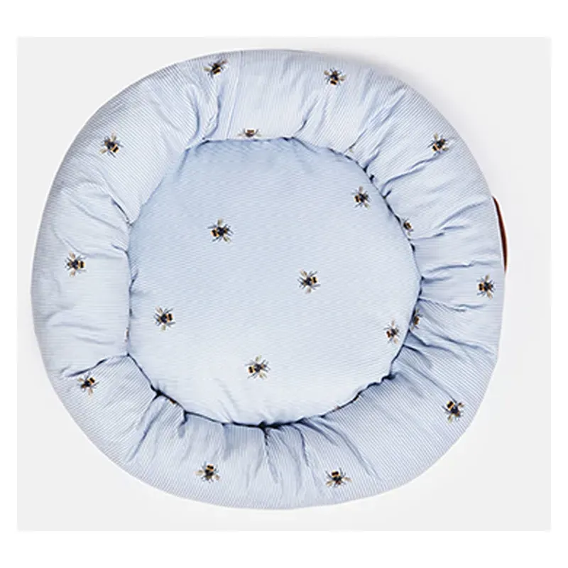 Joules Doughnut Bed in Ticking Bee-1