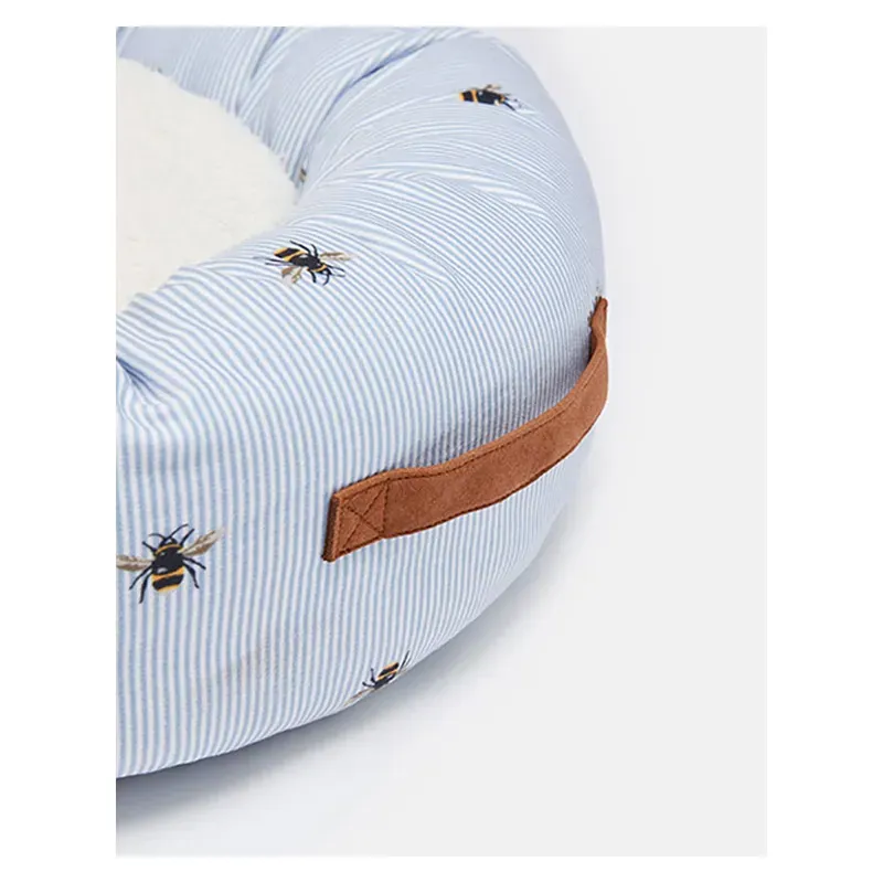 Joules Doughnut Bed in Ticking Bee-2