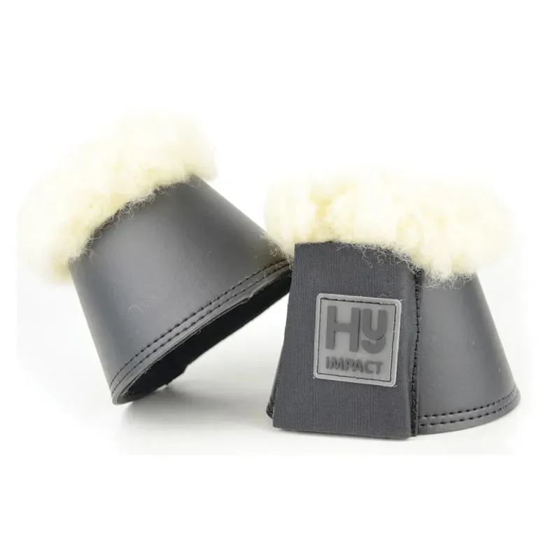 Hy Equestrian Lambskin Over Reach Boots in Black
