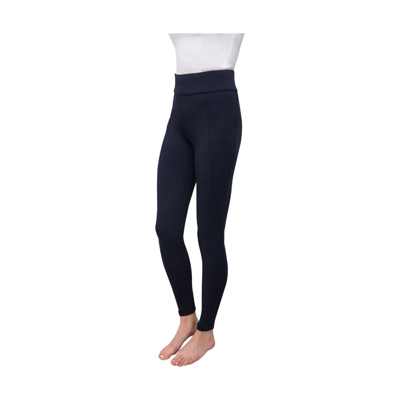 Hy Equestrian Melton Flex Riding Tights - - Dark Navy