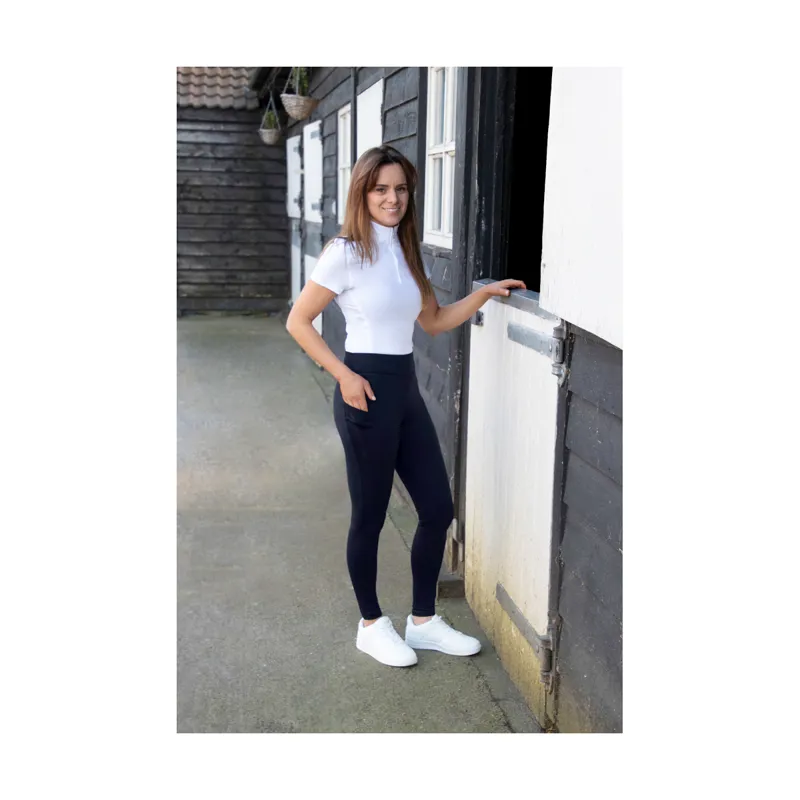 Hy Equestrian Melton Flex Riding Tights - - Dark Navy-1