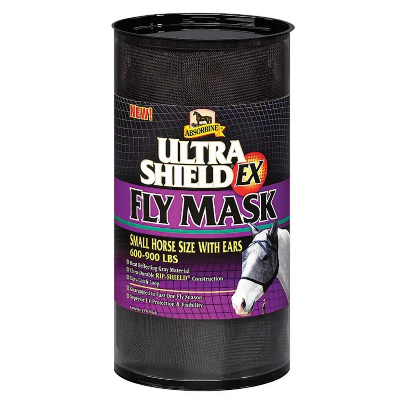 Absorbine Small Horse UltraShield EX Fly Mask With Ears in Black