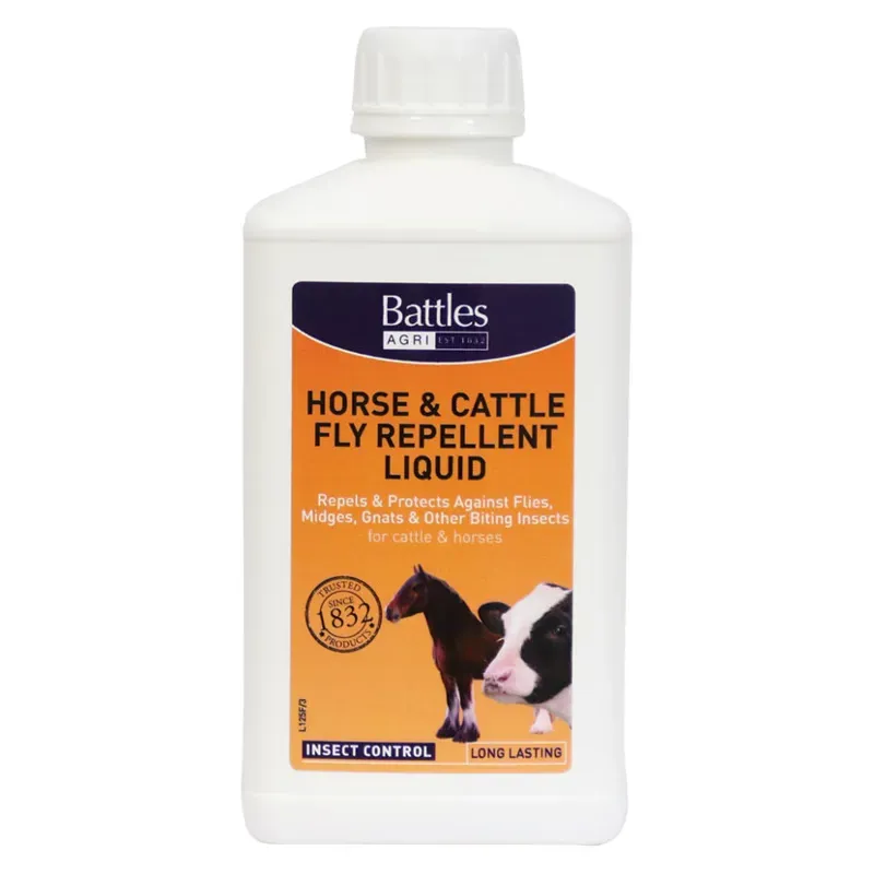 Battles Horse and Cattle Fly Repellent Liquid in Orange