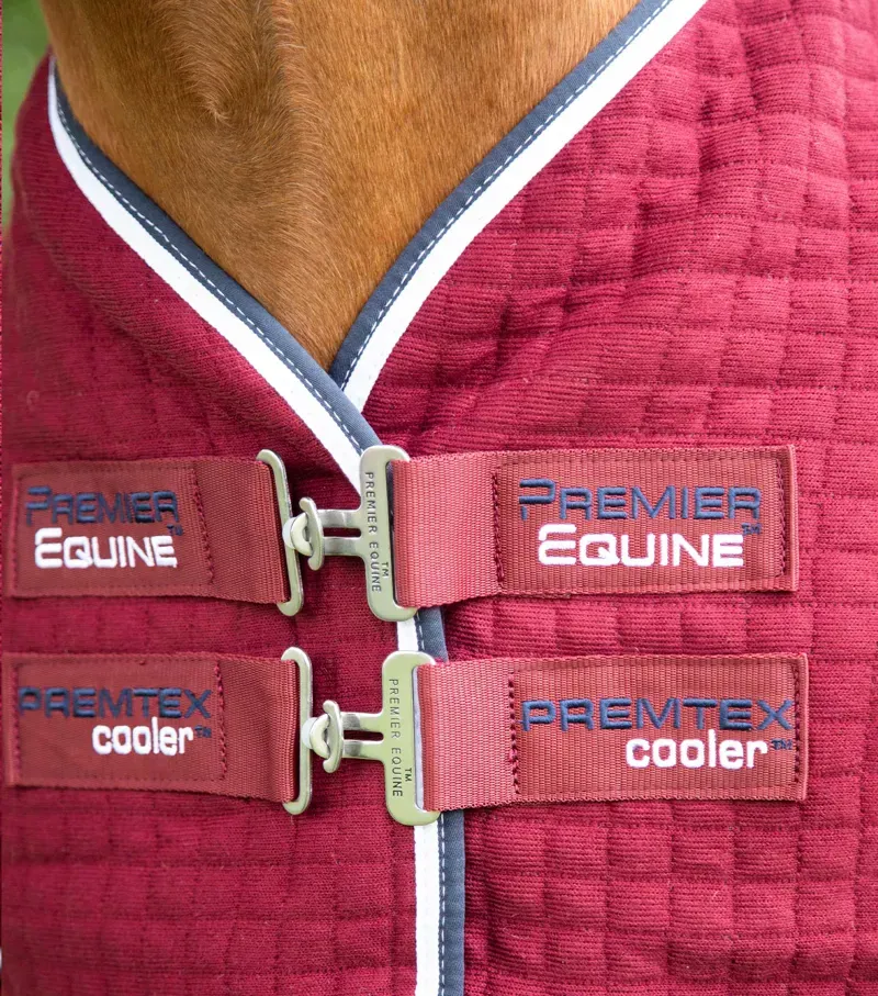 Premier Equine PremTex Horse Cooler Rug in Burgundy-2