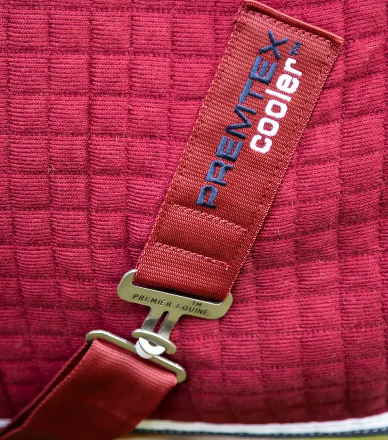 Premier Equine PremTex Horse Cooler Rug in Burgundy-3