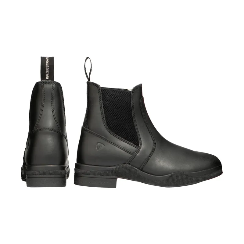 Hy Equestrian Fleece Lined Wax Leather Jodhpur Boot - - Black