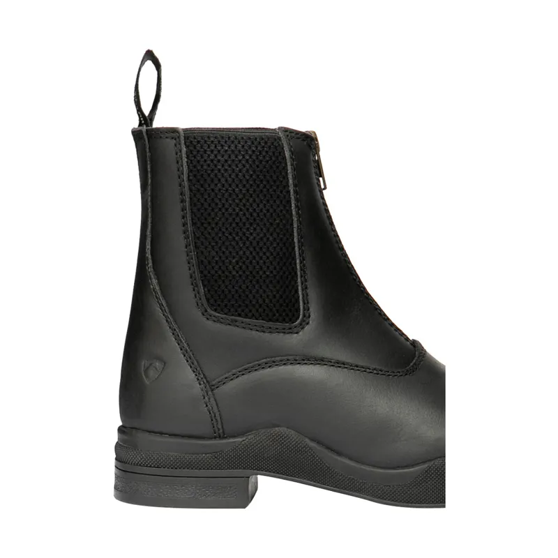 Hy Equestrian Fleece Lined Wax Leather Zip Jodhpur Boot - - Black-1