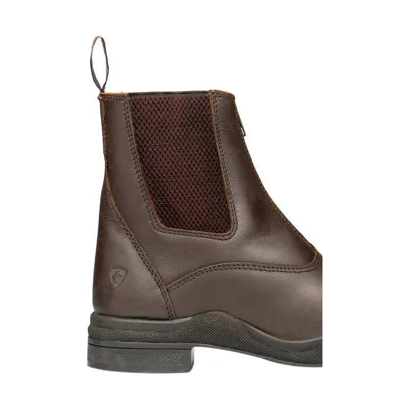 Hy Equestrian Fleece Lined Wax Leather Zip Jodhpur Boot - - Brown-1