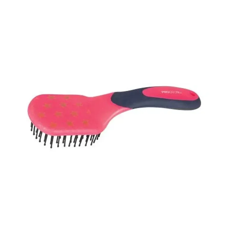 Hy Equestrian 23.8 x 7.3cm ProGroom Star Easy Grip Mane and Tail Brush in Pink/Navy