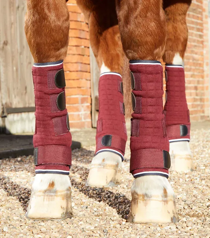 Premier Equine Quick Dry Horse Leg Wraps in Burgundy-3
