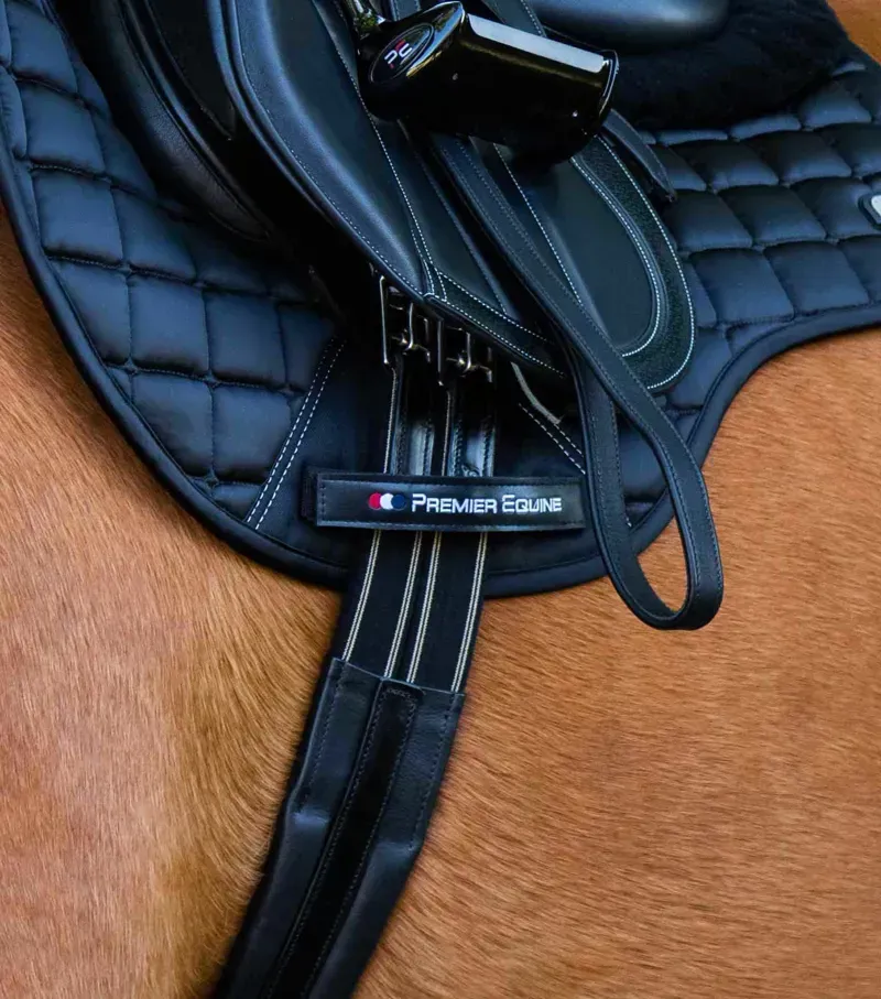 Premier Equine Rapone Leather Girth in Black-1