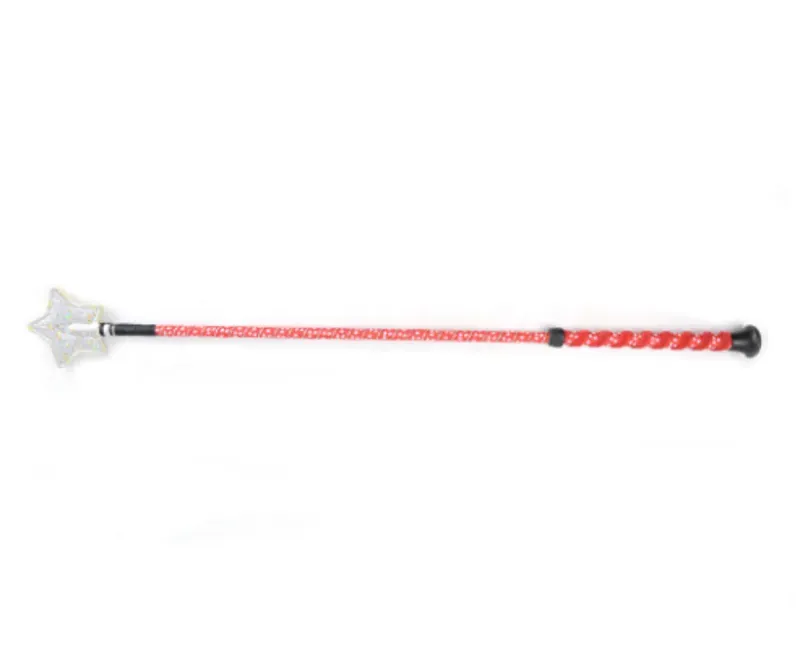 Hy Equestrian Spiral Star Riding Whip in Red