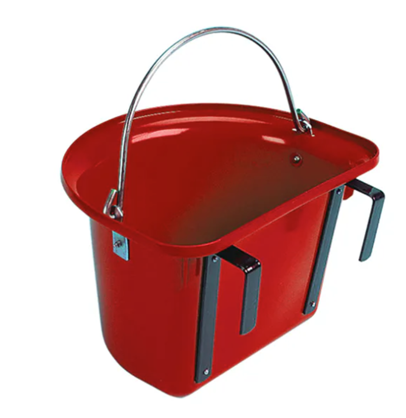 Stubbs Plastic Portable Manger/Grooming Bucket in Red