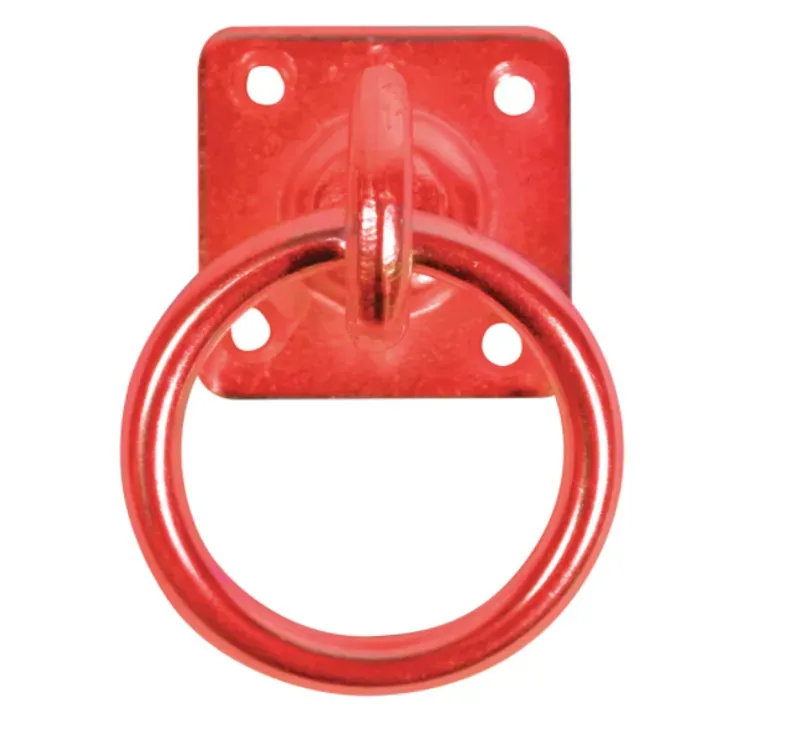 Perry Equestrian Swivel Tie Ring on Plate in Red