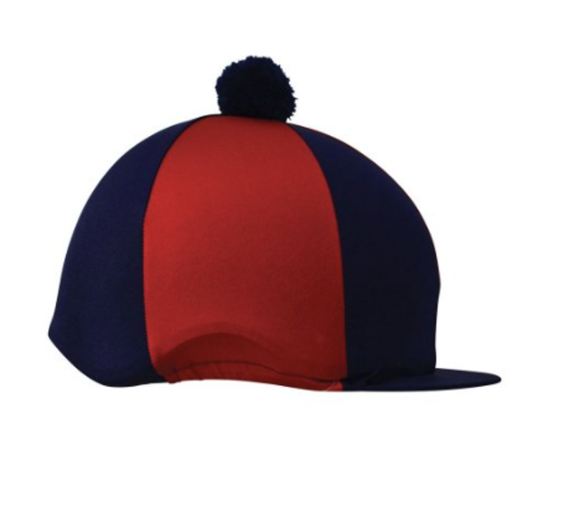 Hy Two Tone Lycra Silks With Bobble in Navy/Red