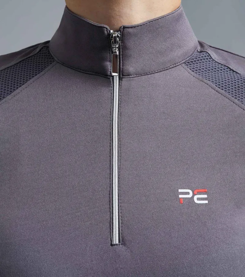 Premier Equine Respiro Riding Polo Shirt in Anthracite Grey-2