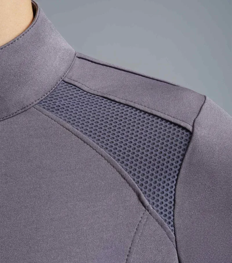 Premier Equine Respiro Riding Polo Shirt in Anthracite Grey-5