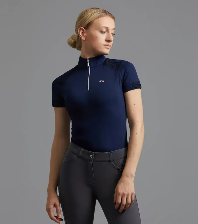 Premier Equine Respiro Riding Polo Shirt in Navy