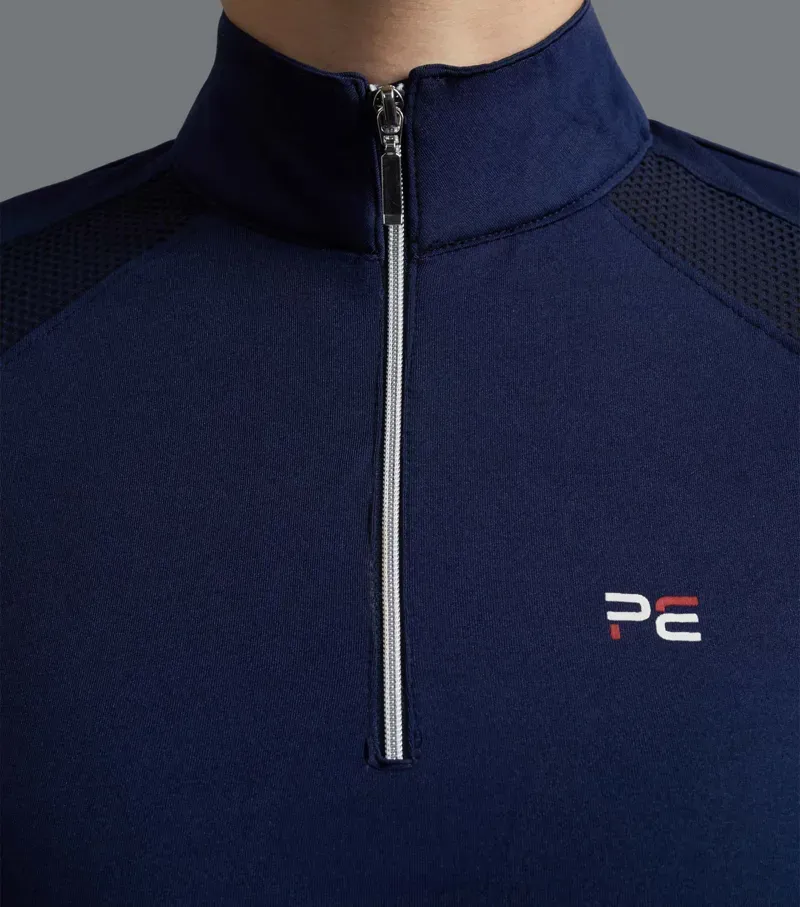 Premier Equine Respiro Riding Polo Shirt in Navy-2
