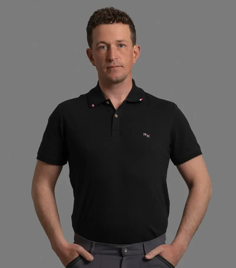 Premier Equine Respiro Riding Polo Shirt in Black
