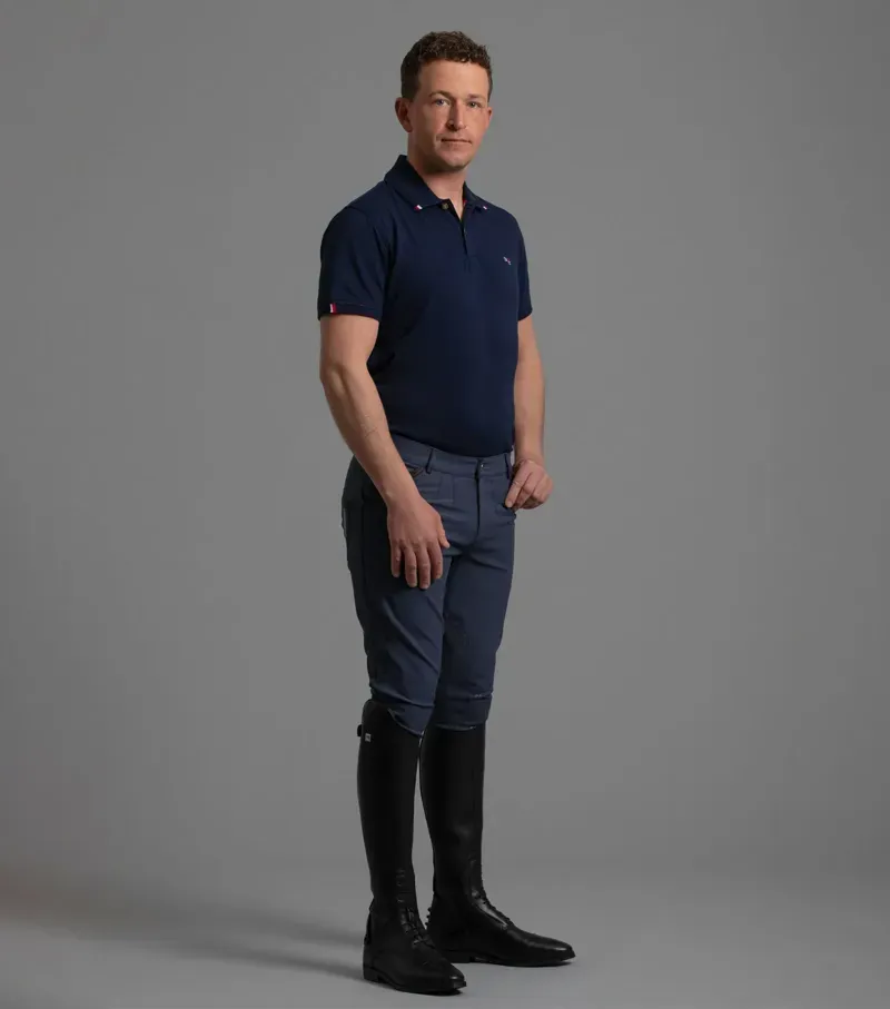Premier Equine Respiro Riding Polo Shirt in Navy-1