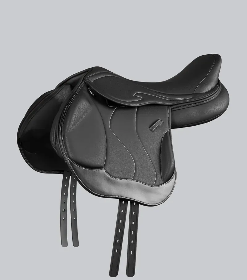 Rouen Synthetic Monoflap Cross Country Saddle / Black 17