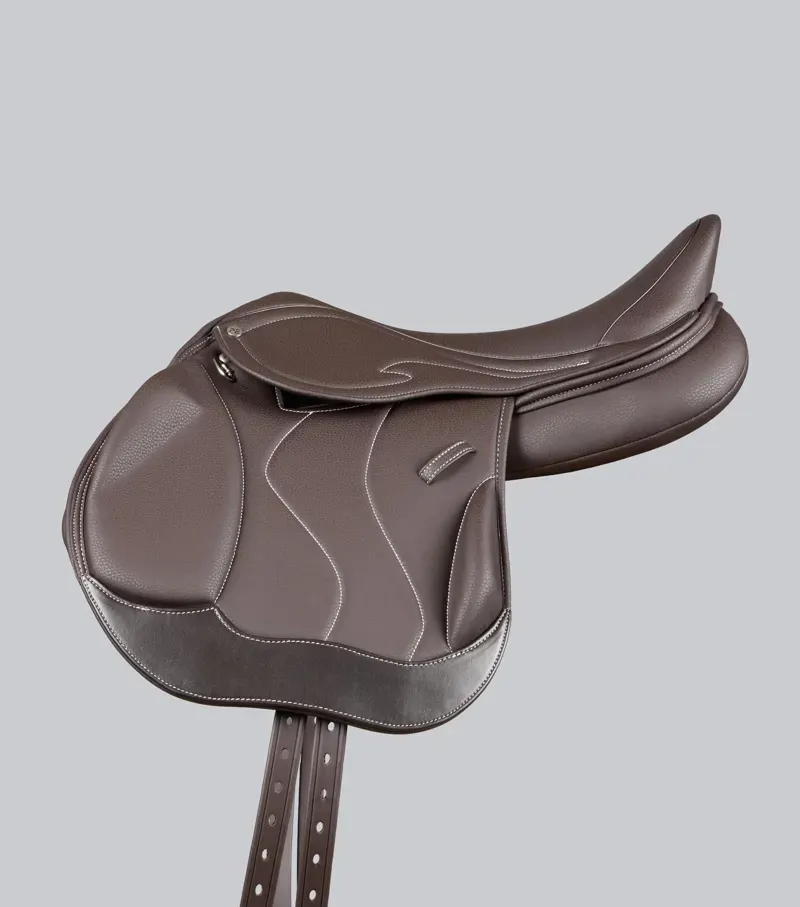 Rouen Synthetic Monoflap Cross Country Saddle / 16. 5 Dark Havana 16.5-2