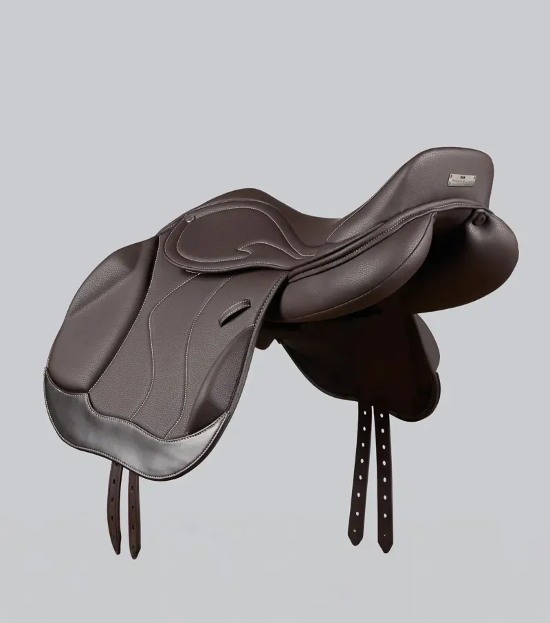 Rouen Synthetic Monoflap Cross Country Saddle / 16. 5 Dark Havana 16.5-3