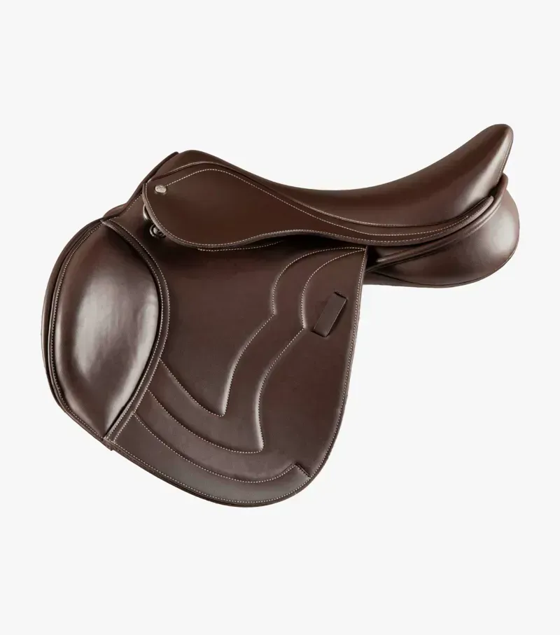 Premier Equine Sautiller Synthetic Close Contact Jump Saddle in Brown-3