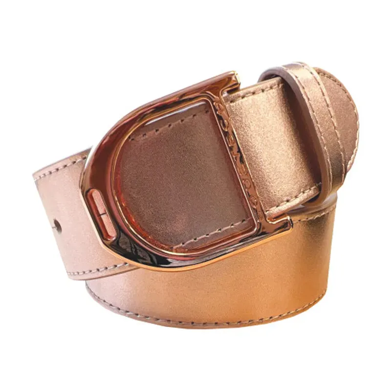 Equetech 35mm Stirrup Leather Belt in Rose Gold
