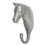 Perry Equestrian Horse Head Single Stable/Wall Hook in Silver
