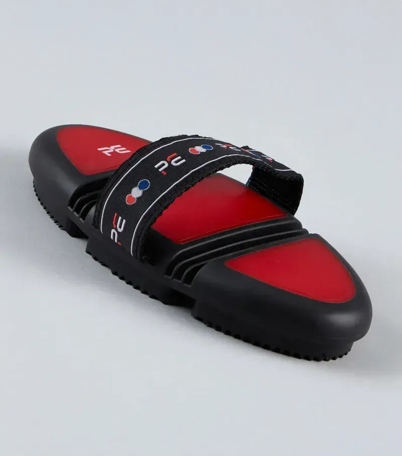 Premier Equine Soft-Touch Flexi Curry Comb in Black/Red-1