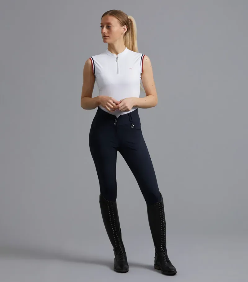 Premier Equine Ladies Sophia Full Seat High Waist Riding Breeches in Navy